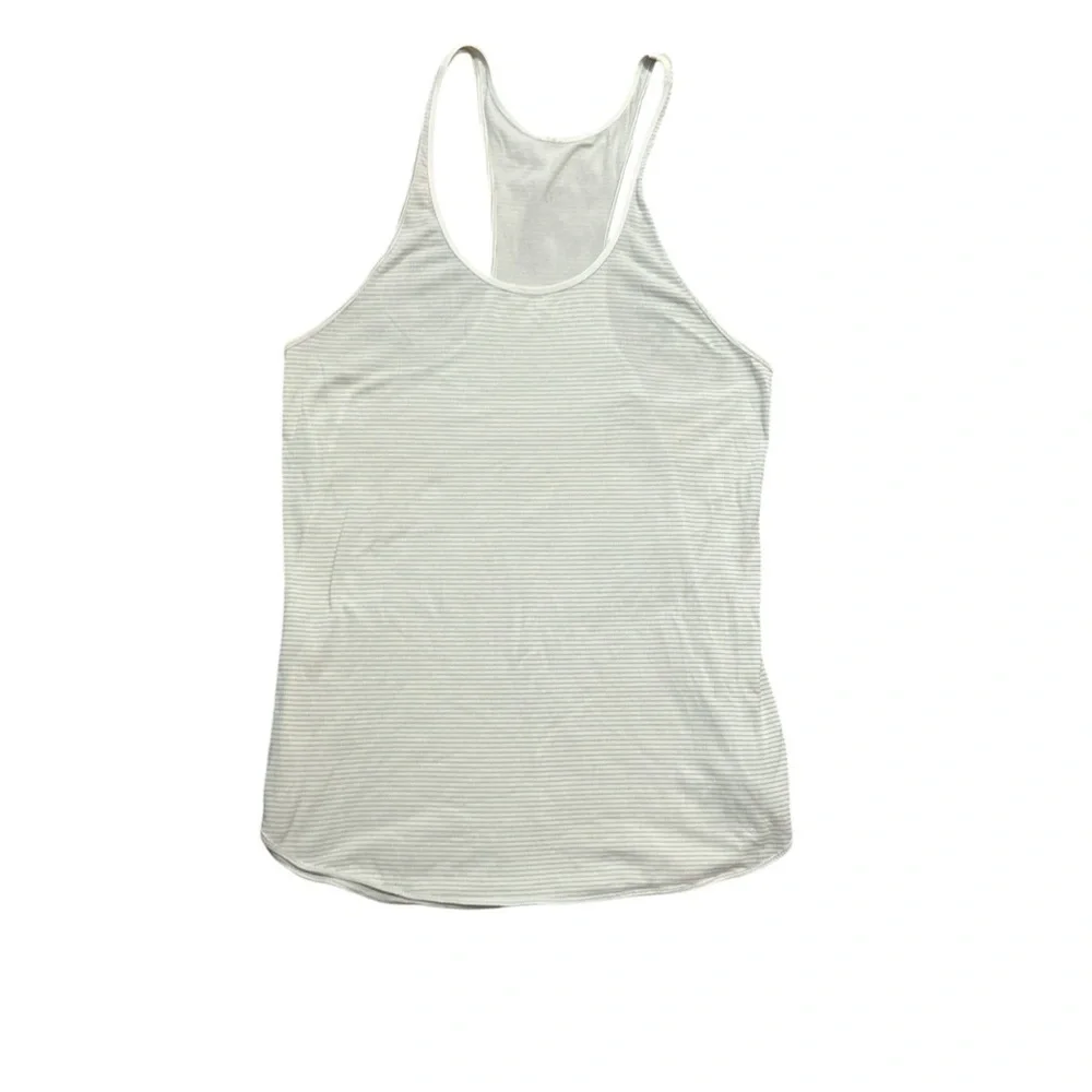 Lululemon Cool Racerback II Pin Striped Thin Workout Running Tank Top